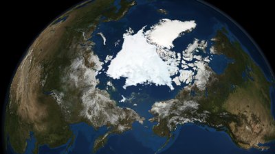 National Snow and Ice Data Centre observations of the Arctic Sea ice coverage in 2008, the second-lowest amount recorded by National Aeronautics and Space Administration National Aeronautics and Space Administration